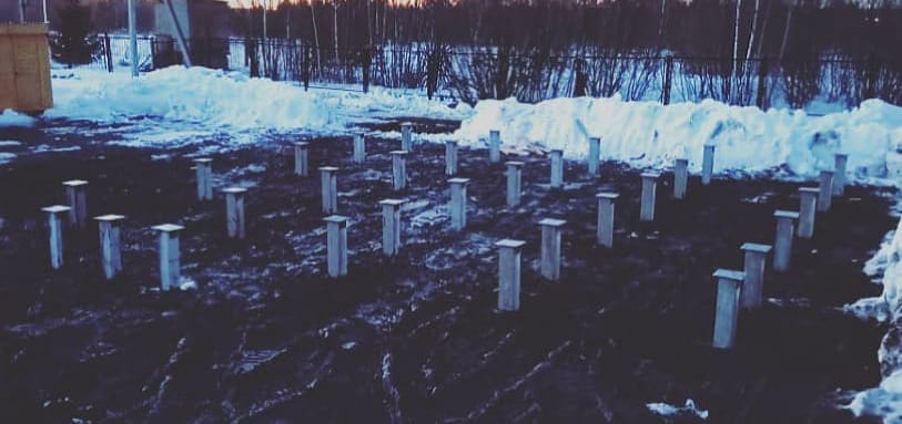 Фундамент на забивных ЖБ сваях