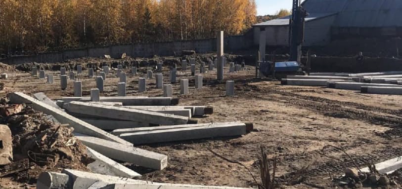 Фундамент на забивных ЖБ сваях
