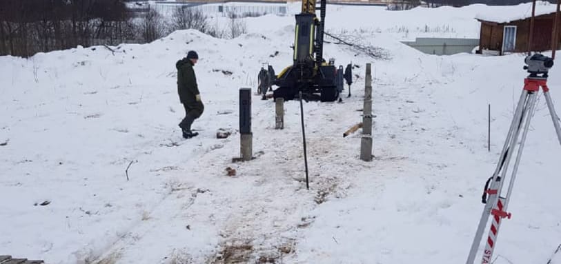 Фундамент на забивных ЖБ сваях