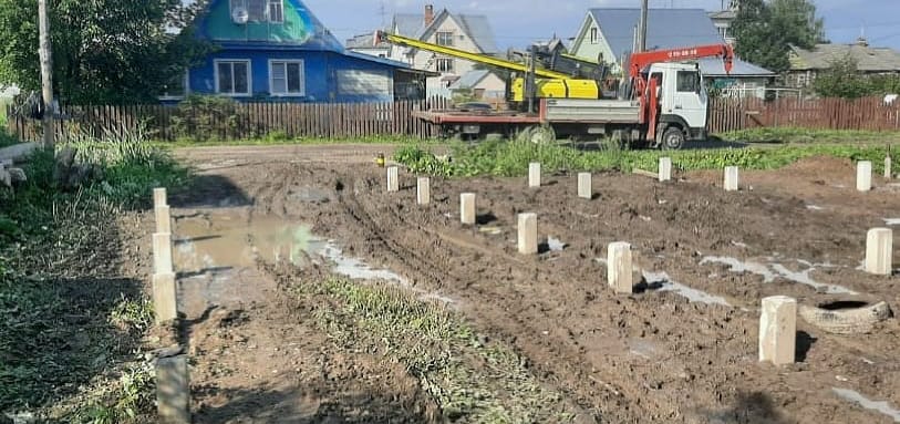 Фундамент на забивных ЖБ сваях
