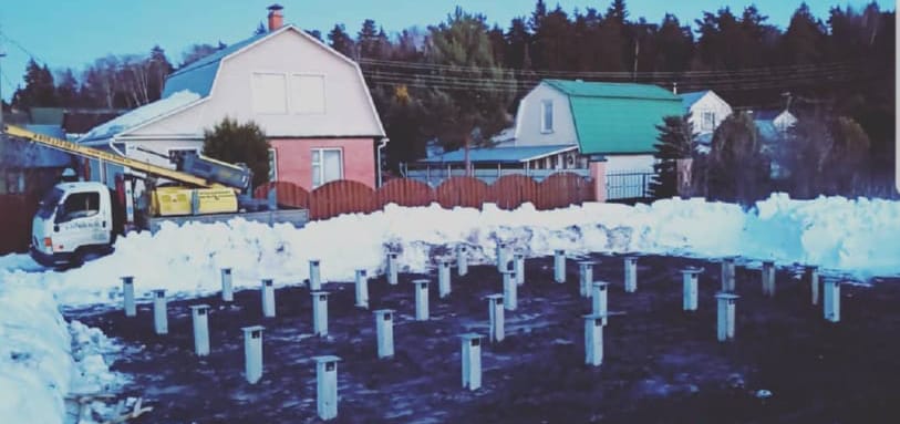 Фундамент на забивных ЖБ сваях